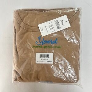NWT Leveret Pajama‎ Set Long Sleeve Cotton XXL Beige Minimalist Neutral Lounge